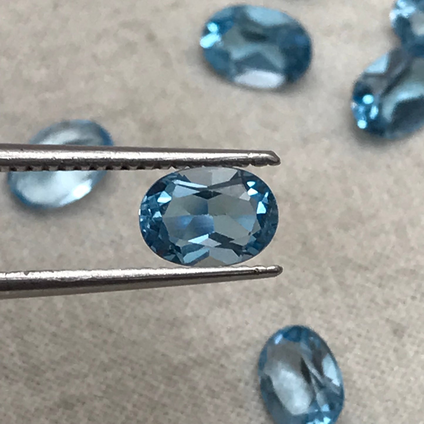 ONE- 7x5mm Blue Topaz Oval Cut, Faceted Loose Unmounted Gemstone