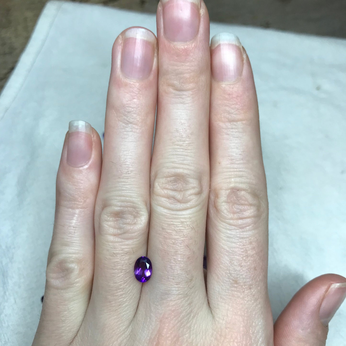 ONE- 7x5mm Amethyst Oval Cut, Faceted Loose Unmounted Gemstone, Medium to Dark Purple