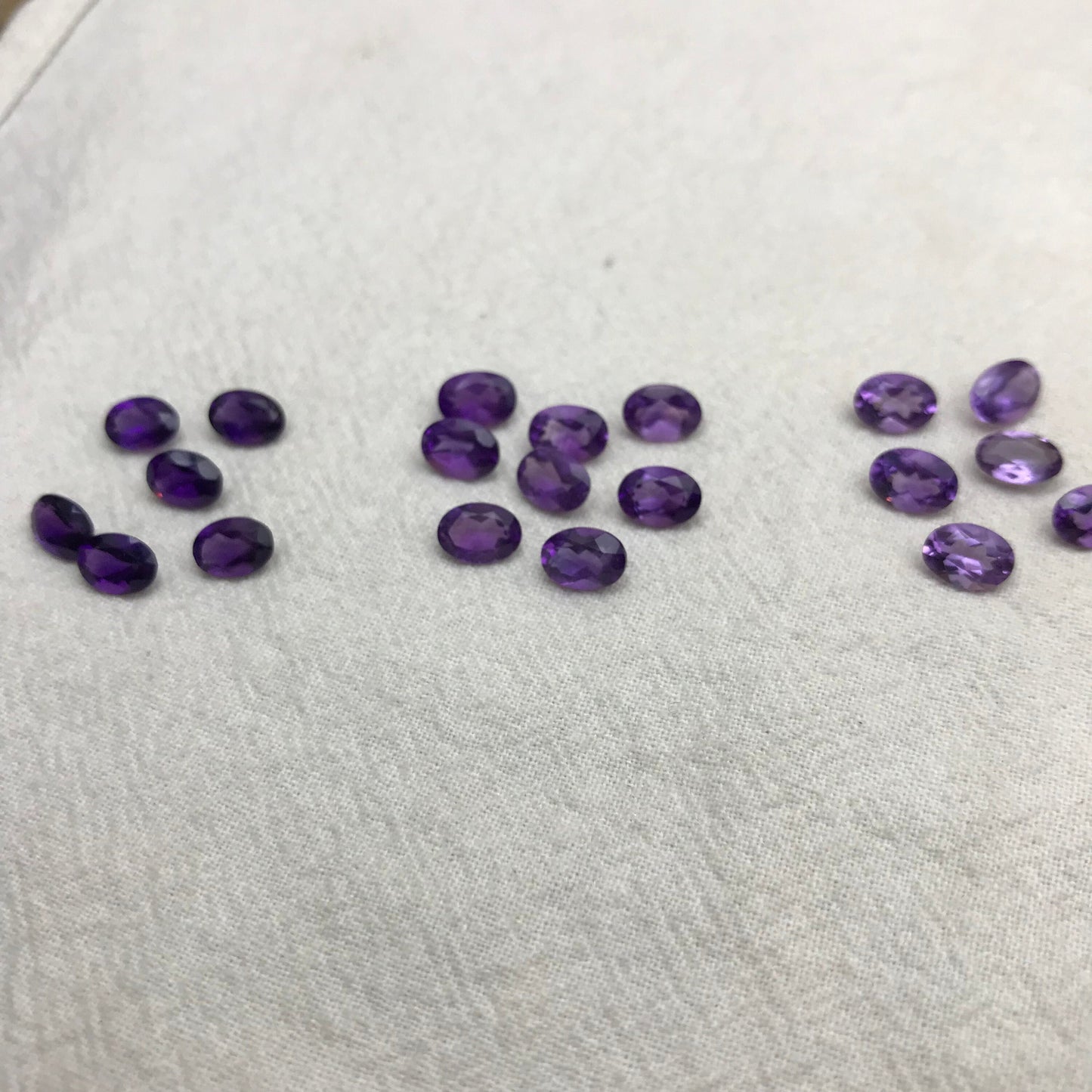 ONE- 7x5mm Amethyst Oval Cut, Faceted Loose Unmounted Gemstone, Medium to Dark Purple