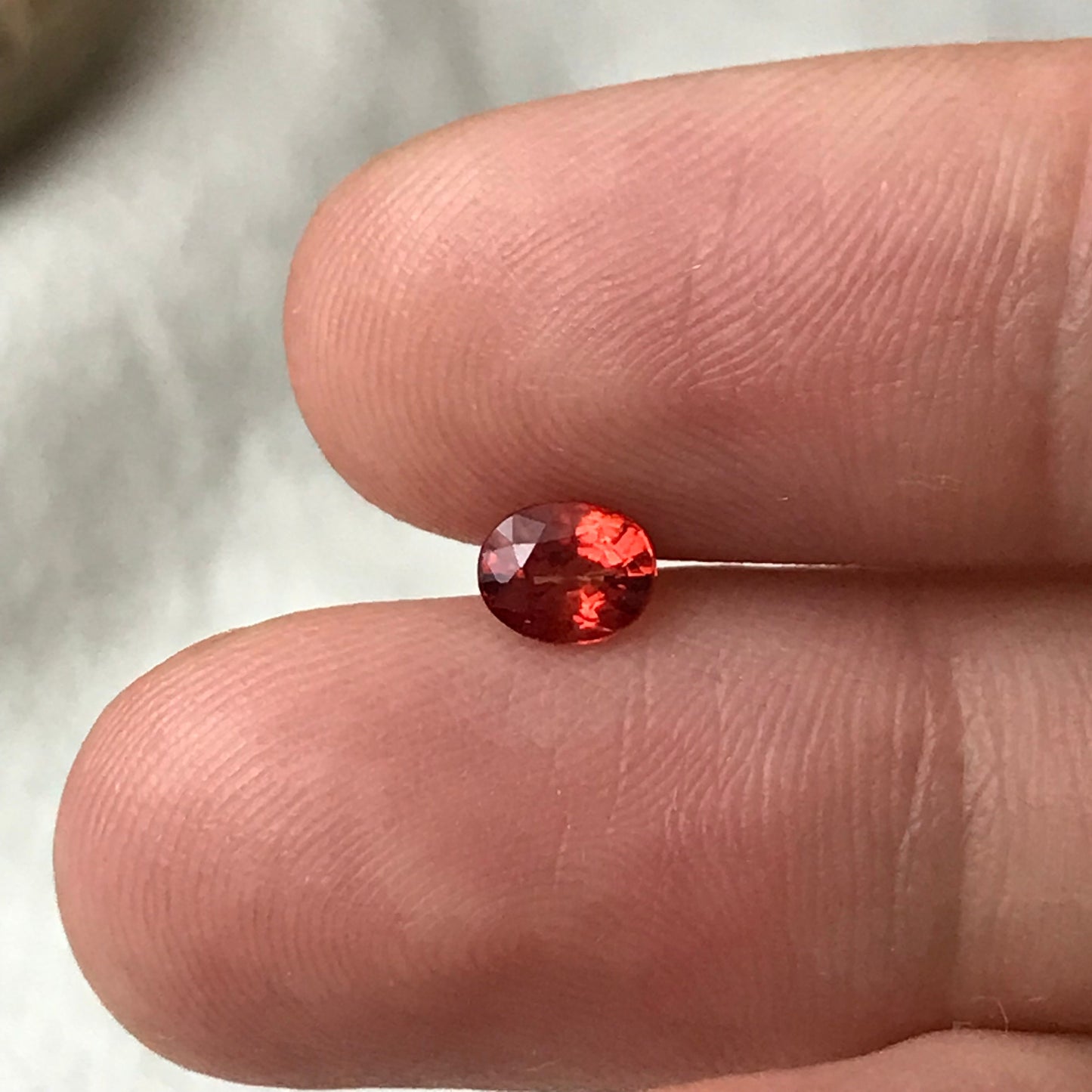0.52 ct Natural Red Orange Sapphire 5.4x4.3mm Oval Cut Faceted Gem Loose Gemstone Earth Mined Beryllium Treated