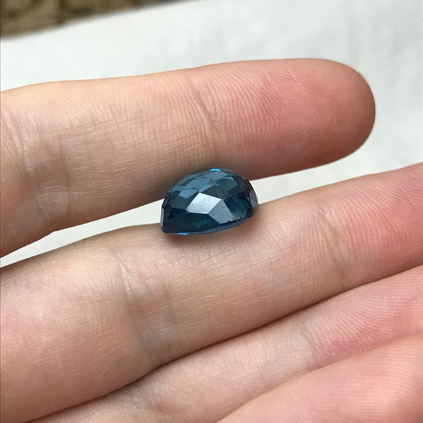12mm Blue Topaz Square Cushion Cut 10.29 Carat Loose Gem Faceted Sky-Blue Topaz, December Birthstone, Recycled Gems Gems
