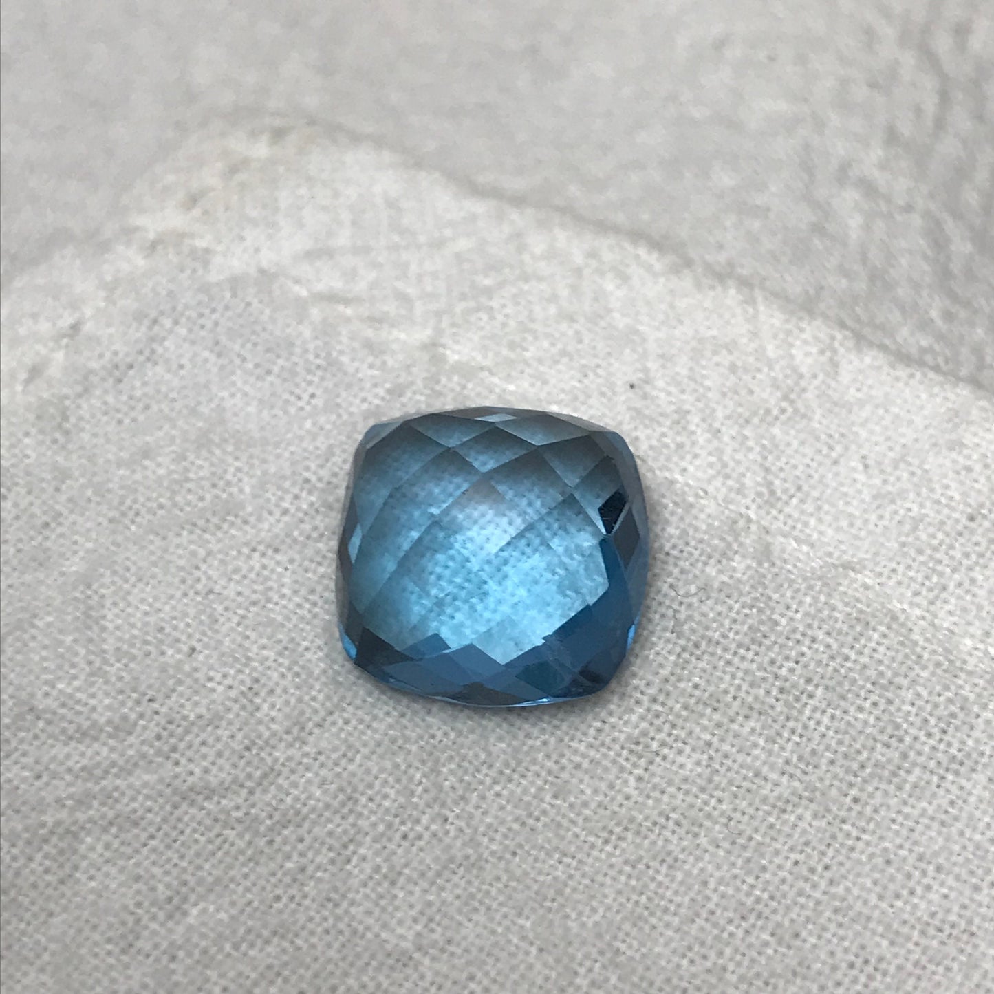 12mm Blue Topaz Square Cushion Cut 10.29 Carat Loose Gem Faceted Sky-Blue Topaz, December Birthstone, Recycled Gems Gems