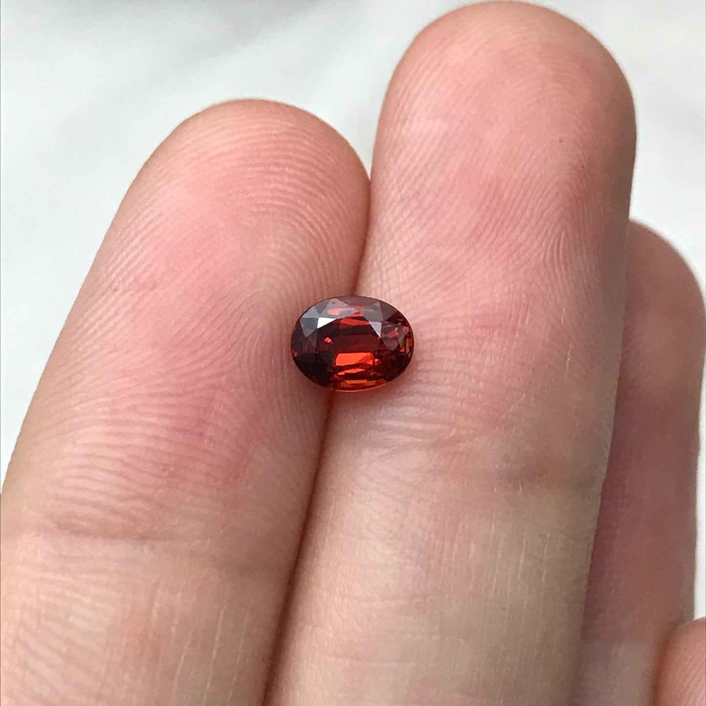 0.80 ct Natural Orangey Red Spessartite Garnet 6x4.7mm Oval Faceted Gemstone Loose Gem Red Orange Garnet