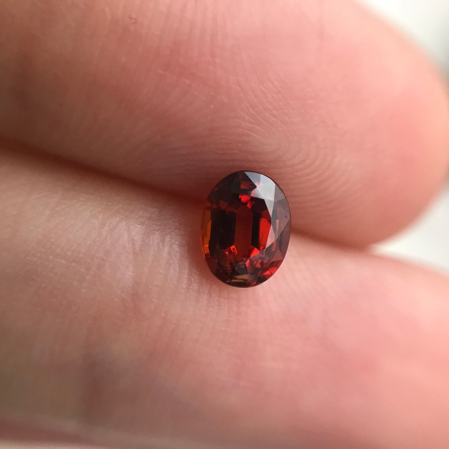 0.80 ct Natural Orangey Red Spessartite Garnet 6x4.7mm Oval Faceted Gemstone Loose Gem Red Orange Garnet