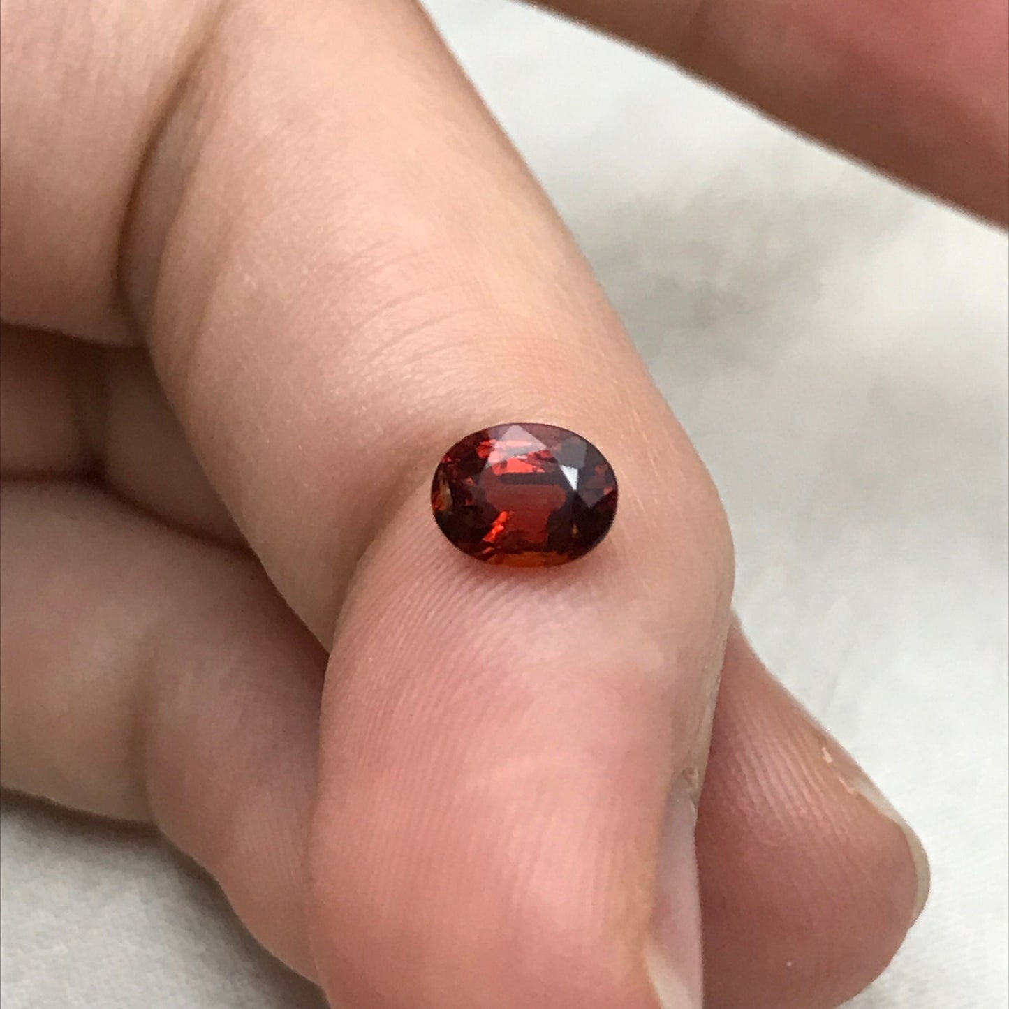 0.80 ct Natural Orangey Red Spessartite Garnet 6x4.7mm Oval Faceted Gemstone Loose Gem Red Orange Garnet