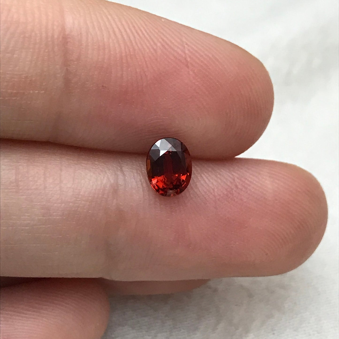 0.80 ct Natural Orangey Red Spessartite Garnet 6x4.7mm Oval Faceted Gemstone Loose Gem Red Orange Garnet