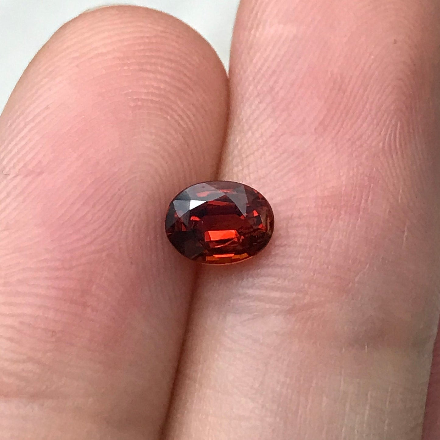 0.80 ct Natural Orangey Red Spessartite Garnet 6x4.7mm Oval Faceted Gemstone Loose Gem Red Orange Garnet