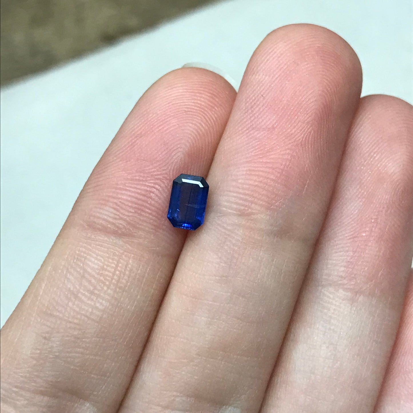 0.75 Carat Natural Blue Sapphire 6.3x4.3mm Emerald Cut Rectangle Corundum Faceted Loose Gemstone Heated