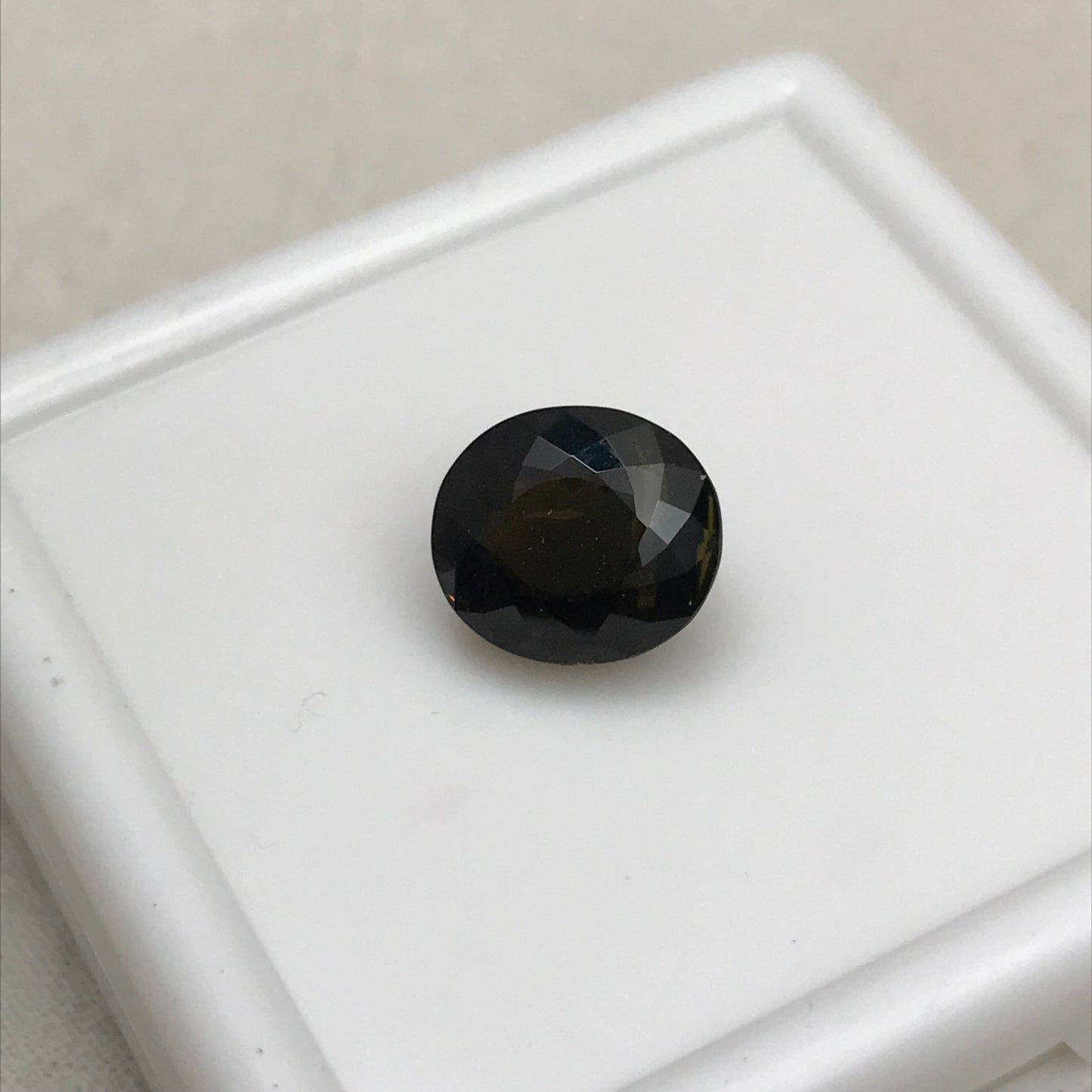 Natural Green Tourmaline 3.72 Carat 9.8x8.6mm Oval Cut, Faceted Loose Unmounted Gemstone, Dark Tourmaline