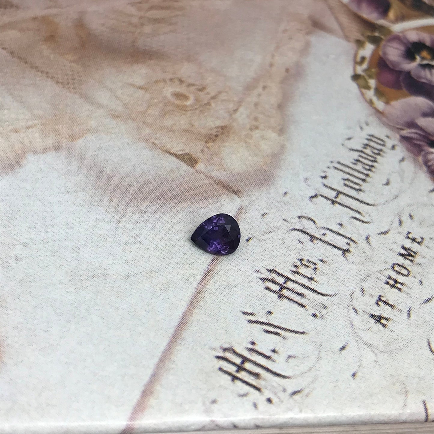 Natural Purple Sapphire 0.53 Carat 5.4x4.5mm Pear Tear Drop, Corundum Faceted Loose Unmounted Earth Mined Gemstone