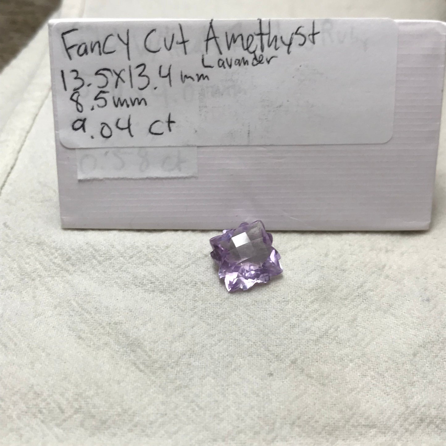 Fancy Cut Lavender Quartz/Amethyst, 9 Carat, 13.5mm, Snowflake Cushion cut, February Birthstone