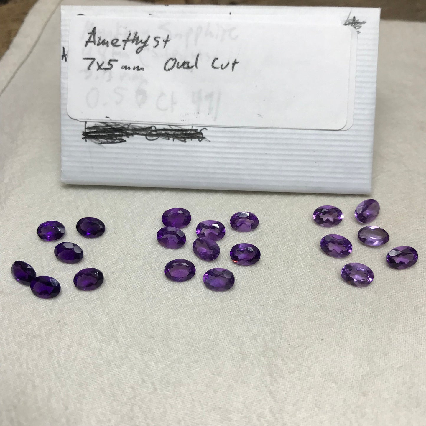 ONE- 7x5mm Amethyst Oval Cut, Faceted Loose Unmounted Gemstone, Medium to Dark Purple