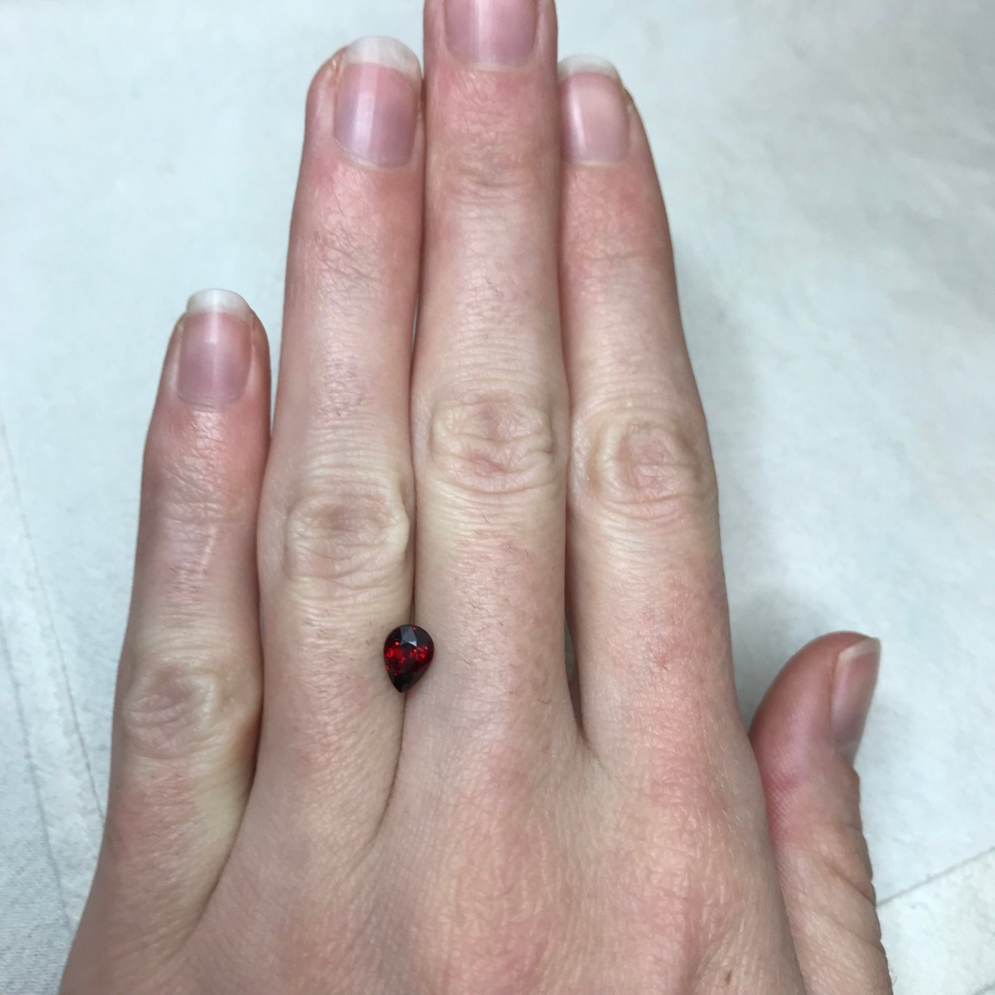 0.97 Ct Natural Pyrope Garnet, 6.7x5mm Pear cut, Deep Red Garnet, Faceted, Red Garnet,