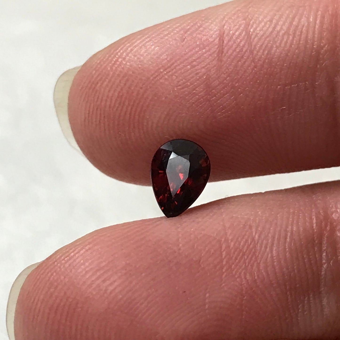 0.97 Ct Natural Pyrope Garnet, 6.7x5mm Pear cut, Deep Red Garnet, Faceted, Red Garnet,