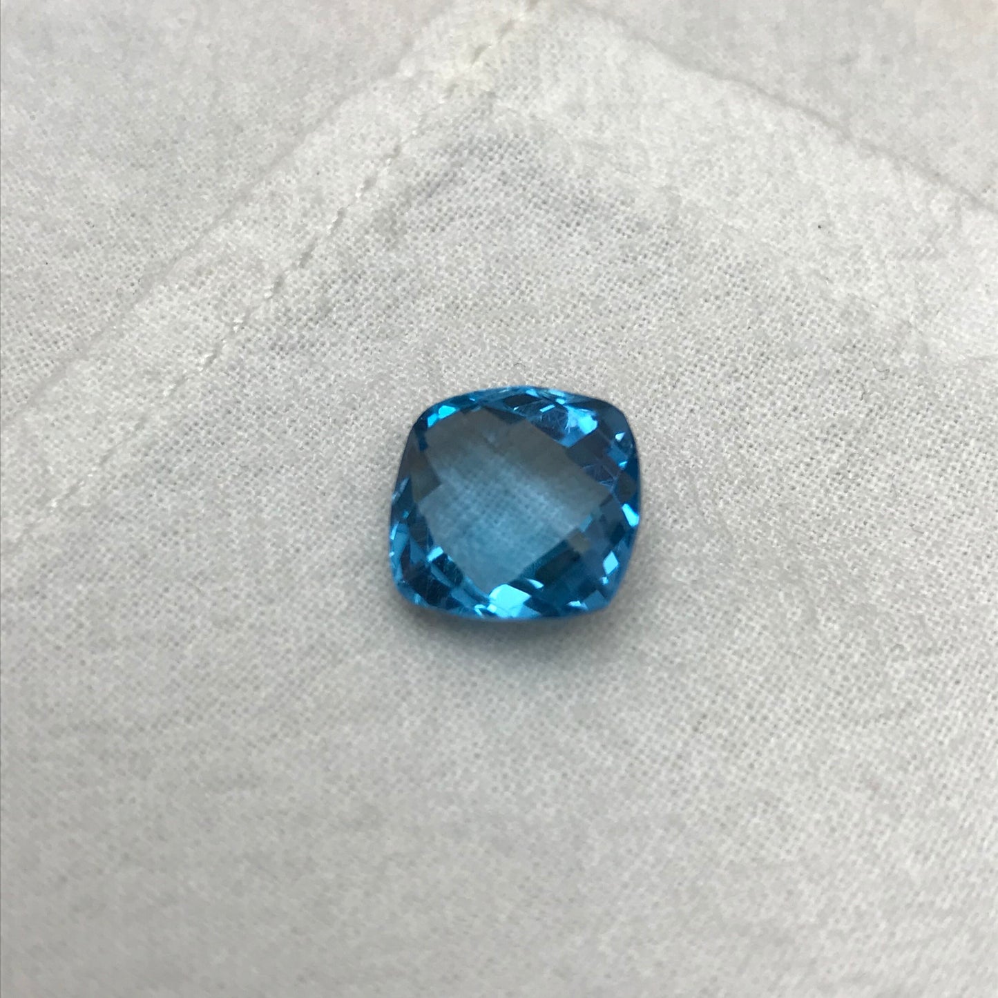 12mm Blue Topaz Square Cushion Cut 10.29 Carat Loose Gem Faceted Sky-Blue Topaz, December Birthstone, Recycled Gems Gems