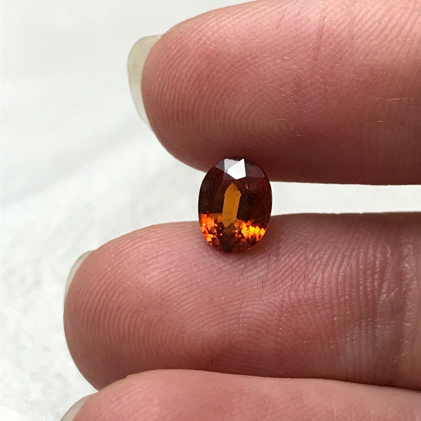 1.46 carat Natural Mandarin Spessartite Garnet, 7.5x6mm Reddish Orange Faceted Garnet