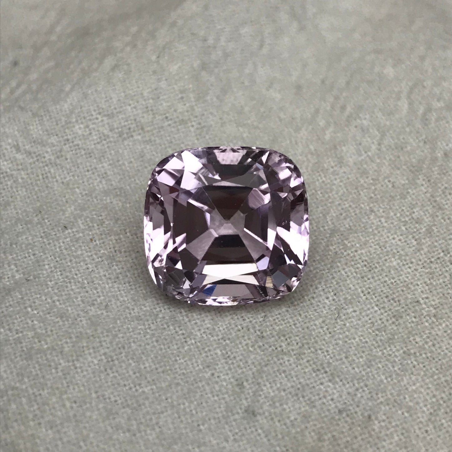 14.24 carat Pink Kunzite 13.8x13.3mm Rectangle Cushion Cut, Near 14x13mm, Soft Pink Loose Gemstone