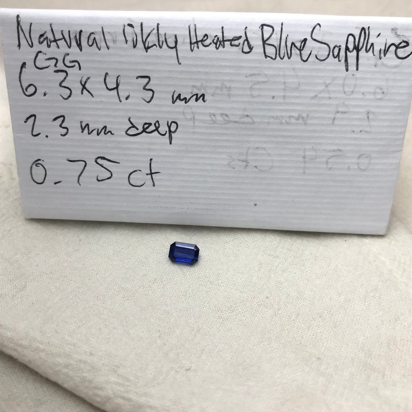 0.75 Carat Natural Blue Sapphire 6.3x4.3mm Emerald Cut Rectangle Corundum Faceted Loose Gemstone Heated