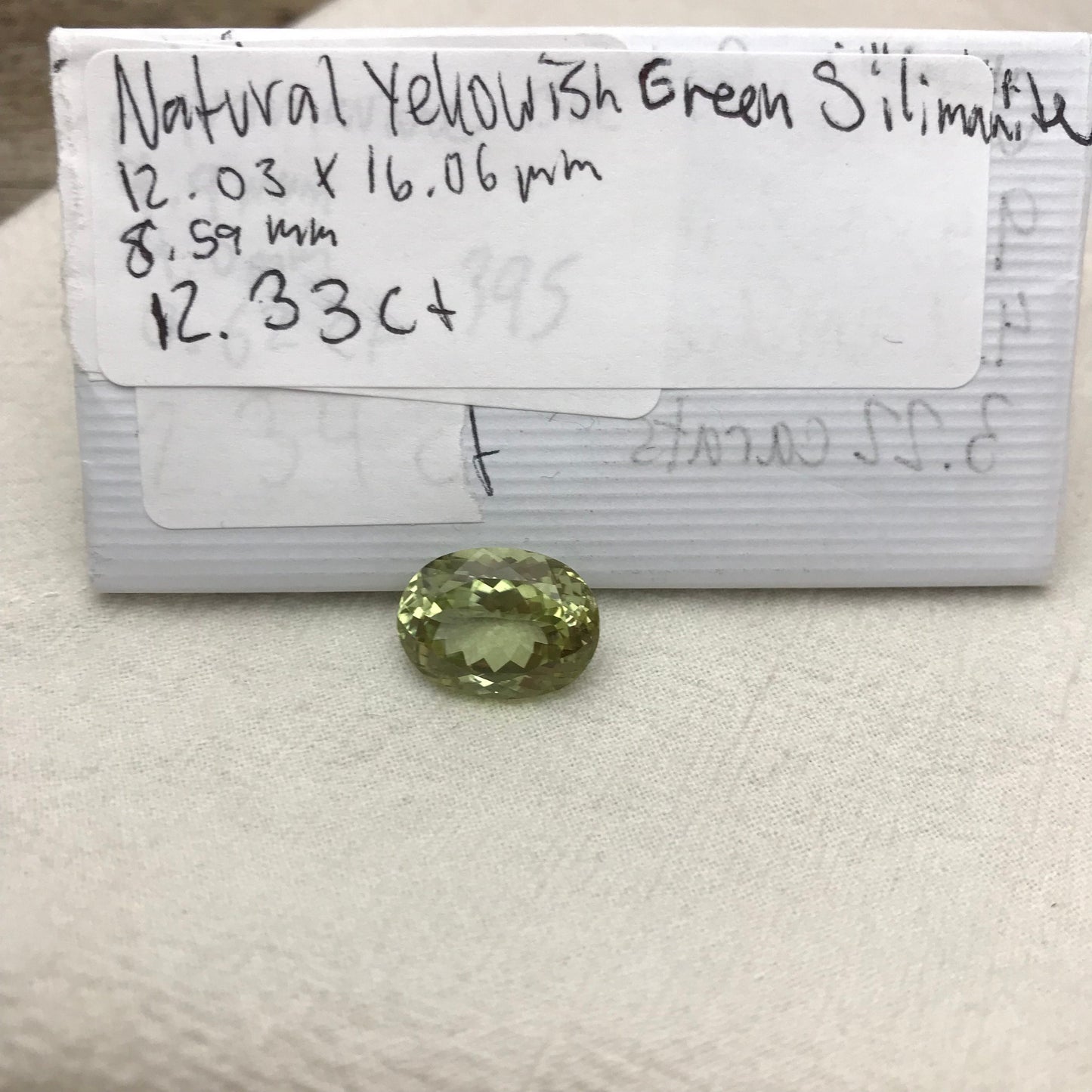 16x12mm Natural Green Sillimanite 12.33 carat, Oval Cut, yellow Green, Unmounted Faceted Loose Gemstone