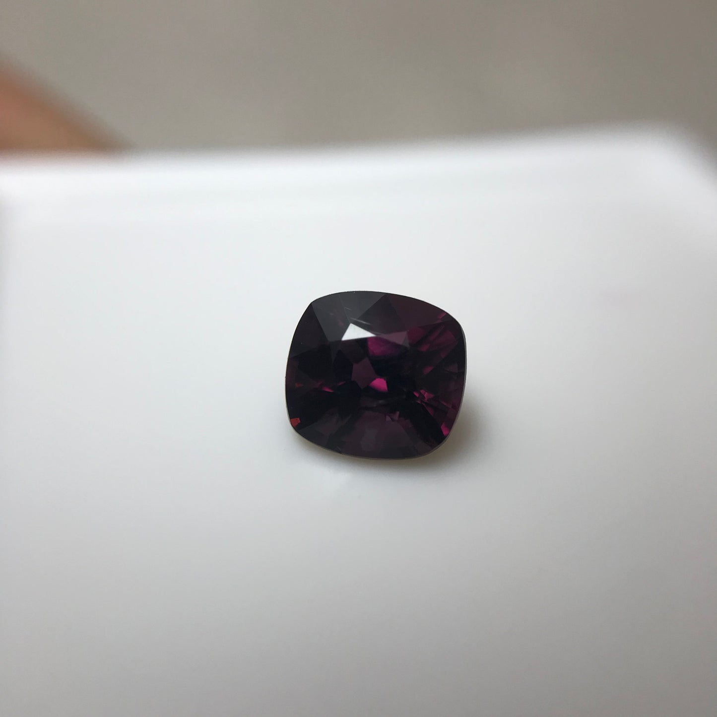 1.35 Ct Natural Purple Spinel 6.5x6mm Cushion Cut, Faceted Loose Gemstone, Dark Purple Stone, Flowing Gems