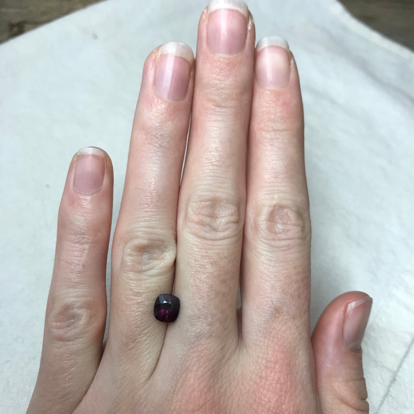 1.35 Ct Natural Purple Spinel 6.5x6mm Cushion Cut, Faceted Loose Gemstone, Dark Purple Stone, Flowing Gems