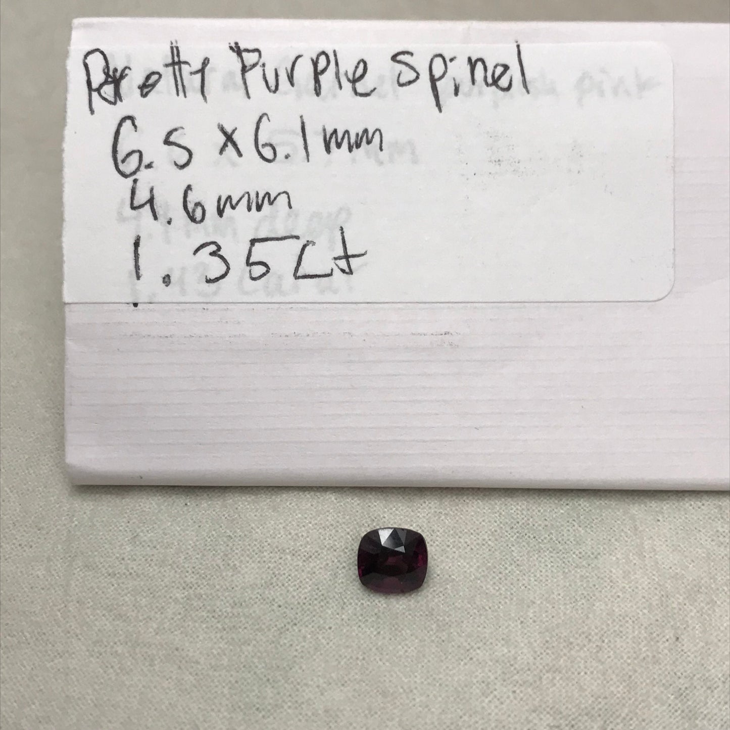 1.35 Ct Natural Purple Spinel 6.5x6mm Cushion Cut, Faceted Loose Gemstone, Dark Purple Stone, Flowing Gems