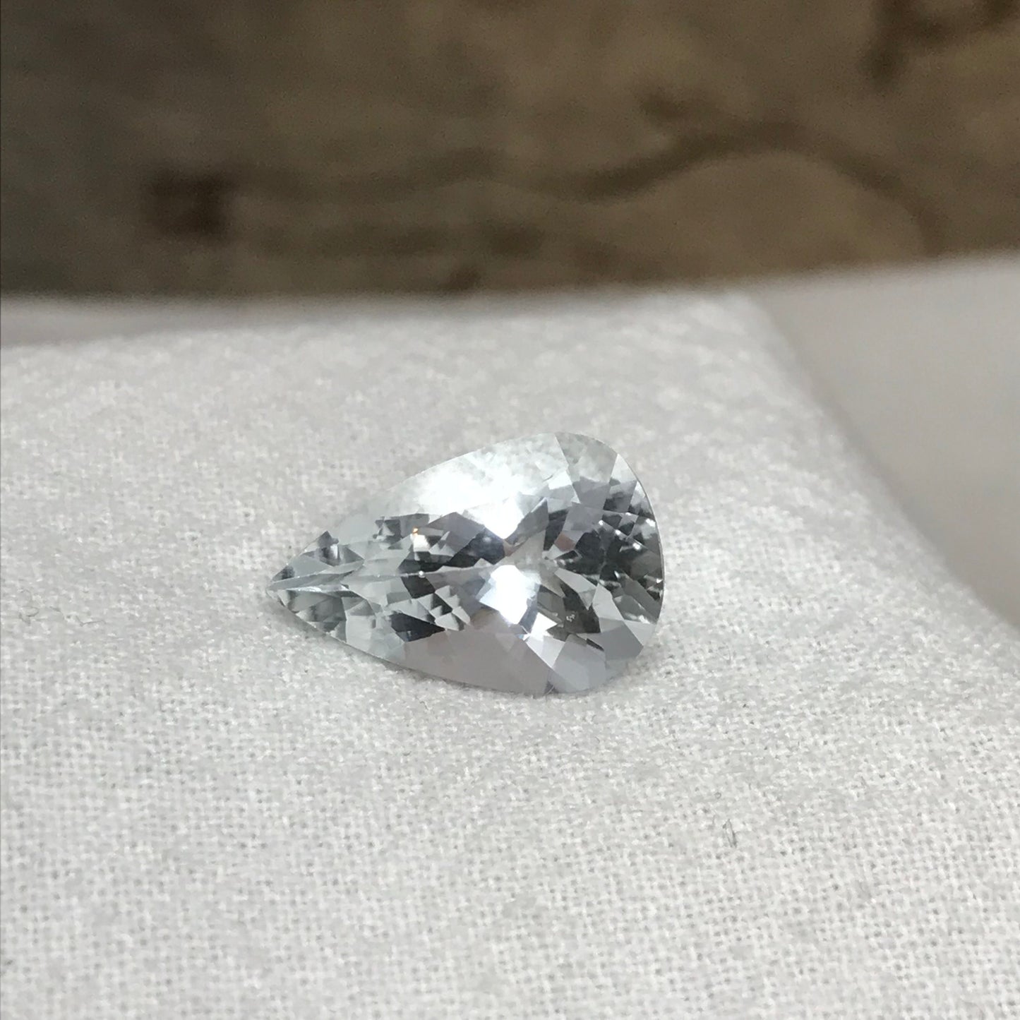 15x10mm Natural Aquamarine, 4.44 carat Light Blue Pear Cut Loose Faceted March Birthstone