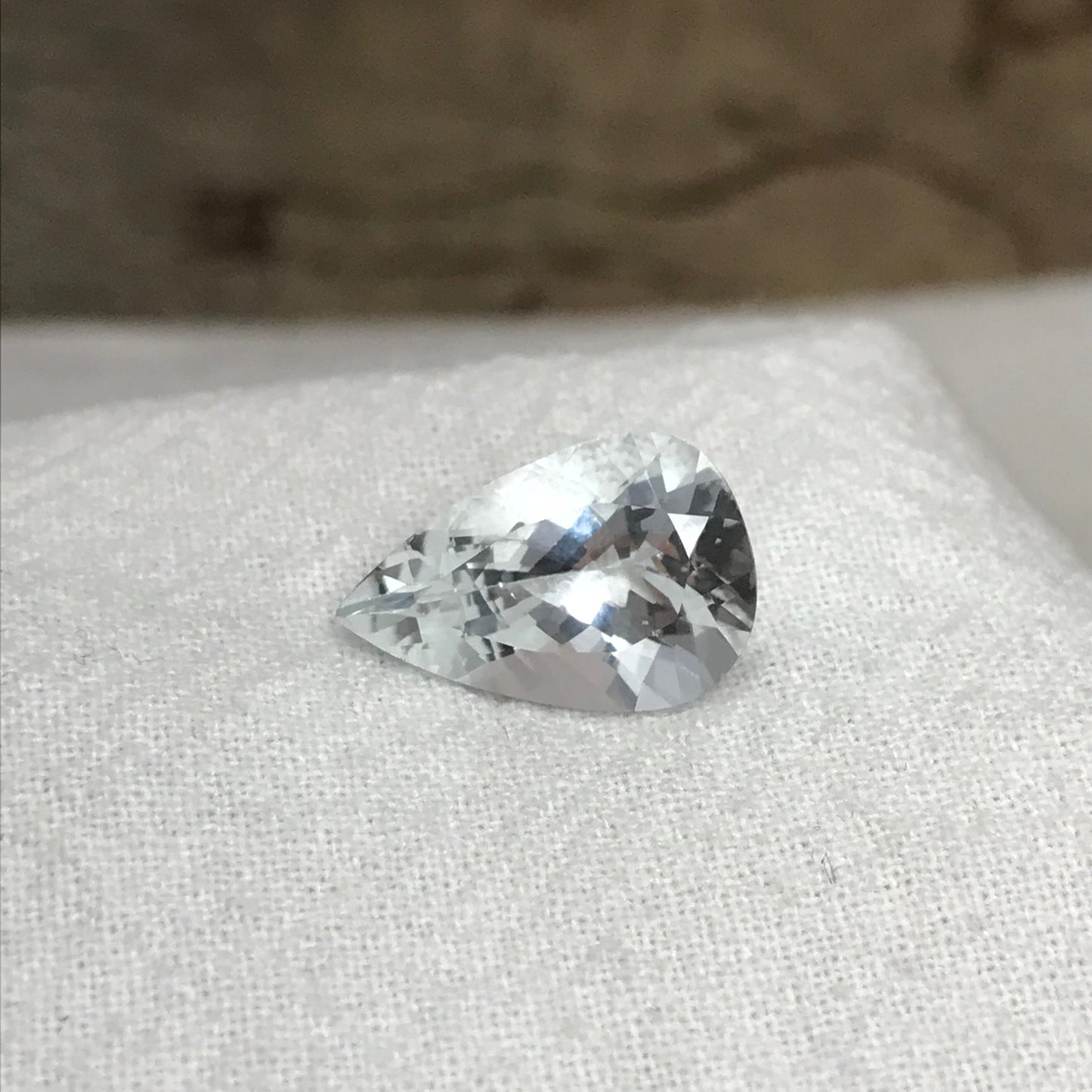 15x10mm Natural Aquamarine, 4.44 carat Light Blue Pear Cut Loose Faceted March Birthstone