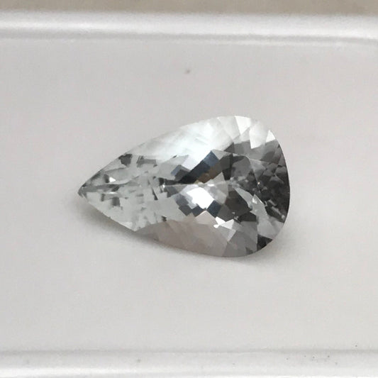 15x10mm Natural Aquamarine, 4.44 carat Light Blue Pear Cut Loose Faceted March Birthstone