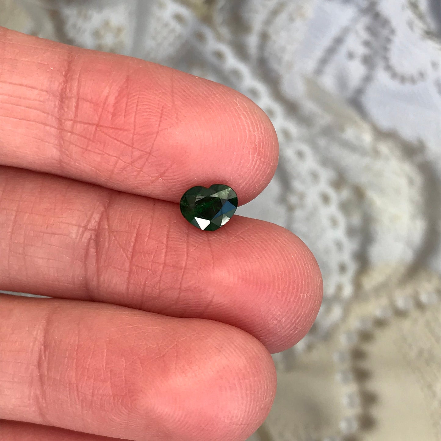 0.73 carat Natural Green Tsavorite Garnet 5x6.4mm Heart Cut, Faceted Loose Rich Green Gemstone, Loose Gem, Earth Mined Stone