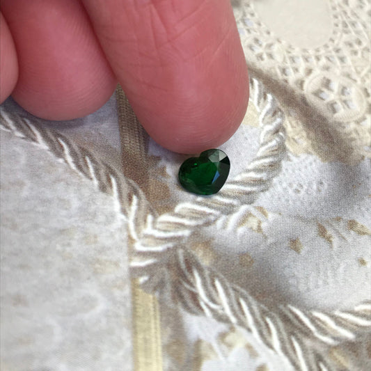 0.73 carat Natural Green Tsavorite Garnet 5x6.4mm Heart Cut, Faceted Loose Rich Green Gemstone, Loose Gem, Earth Mined Stone