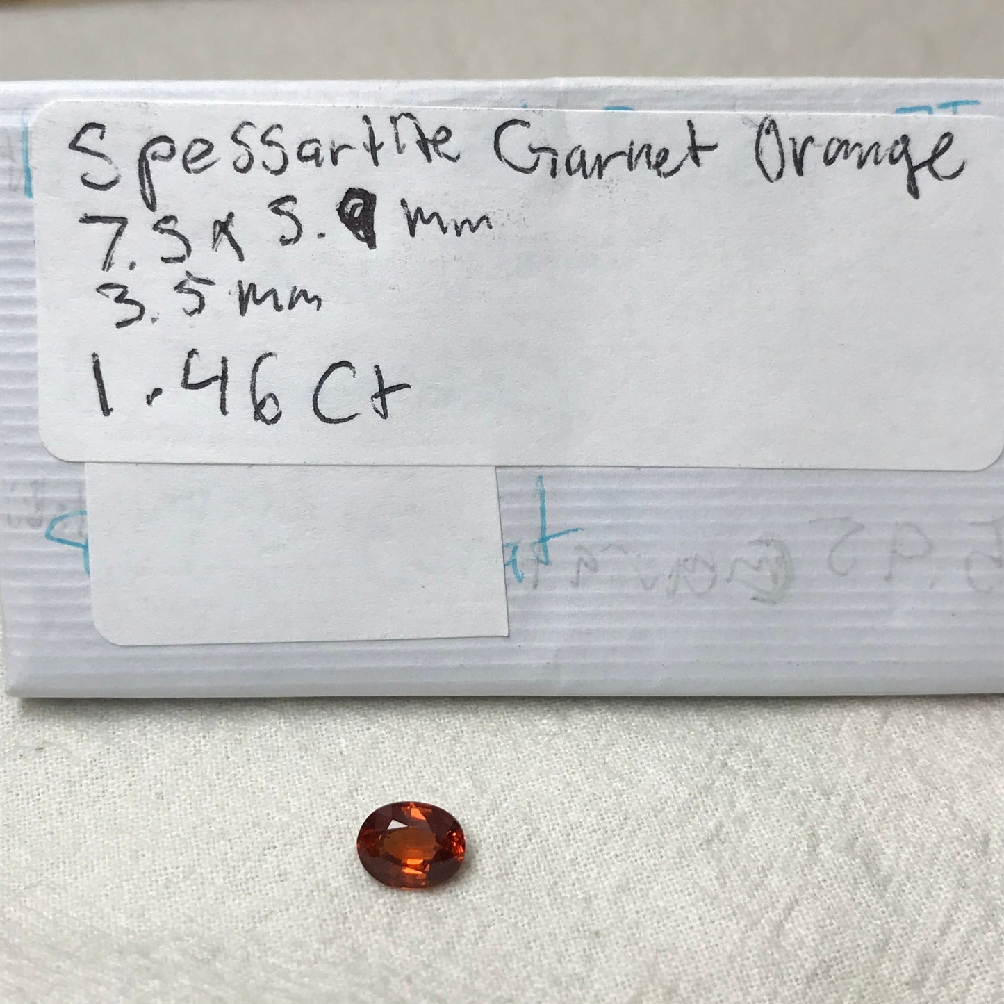 1.46 carat Natural Mandarin Spessartite Garnet, 7.5x6mm Reddish Orange Faceted Garnet
