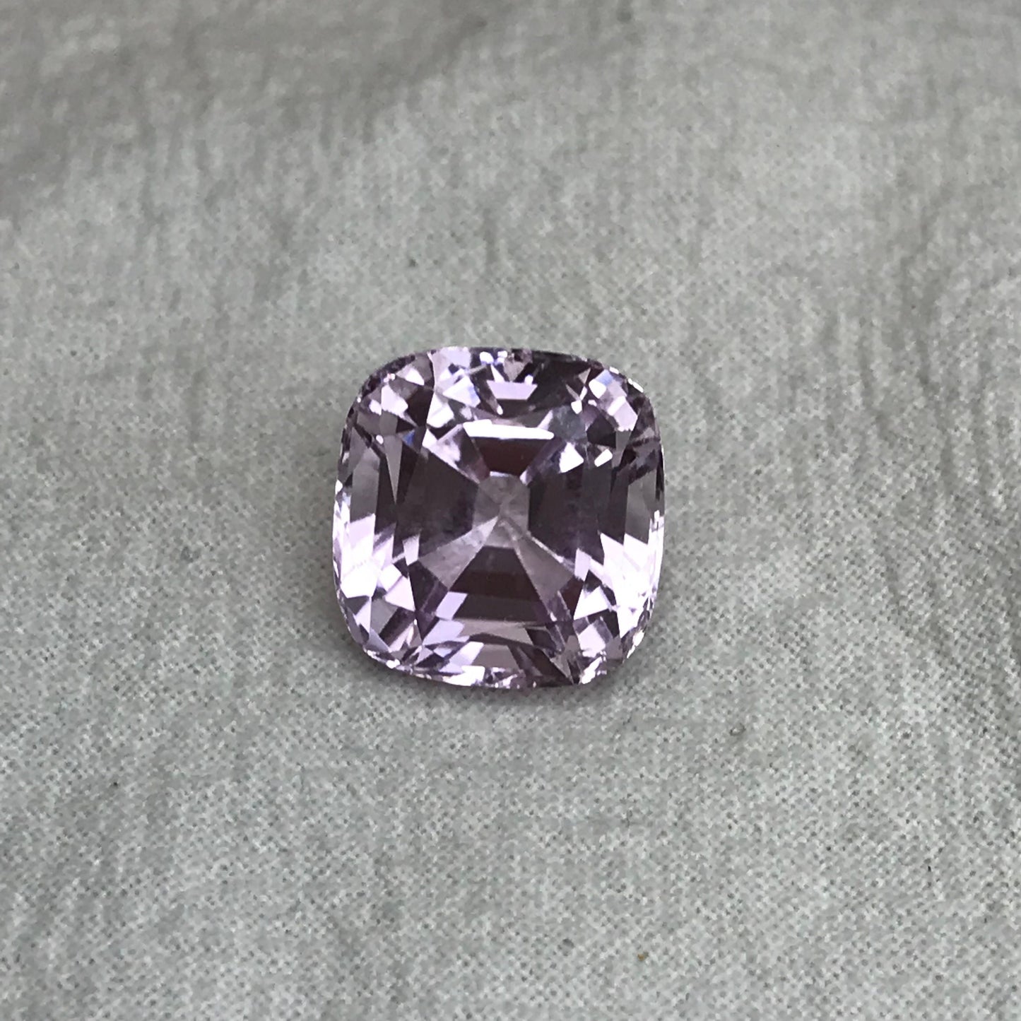 14.24 carat Pink Kunzite 13.8x13.3mm Rectangle Cushion Cut, Near 14x13mm, Soft Pink Loose Gemstone