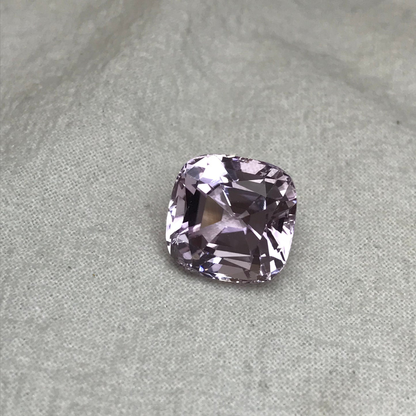 14.24 carat Pink Kunzite 13.8x13.3mm Rectangle Cushion Cut, Near 14x13mm, Soft Pink Loose Gemstone
