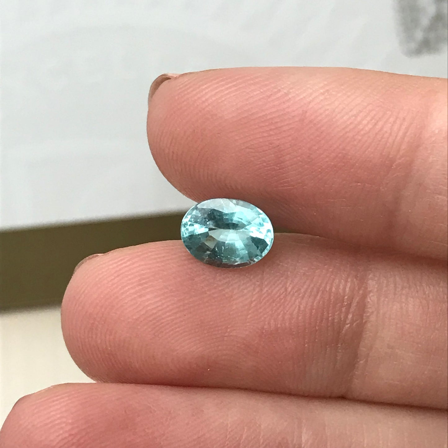 1.52 ct GIA Certified Paraiba Tourmaline 8x6mm, Natural  Copper and Maganese Bearing Blue Green Tourmaline, Clarity Enhanced Tourmaline