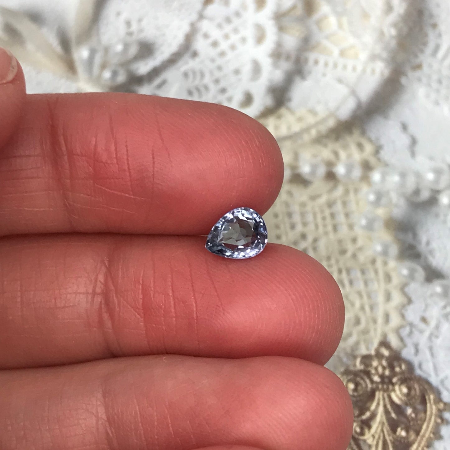 1 Ct Natural Purple Spinel 6.8x5.5mm Pear Cut Loose Faceted Gem Carat Loose Gemstone, Grayish Purple Stone, Flowing Gems, 7x5.5mm Pear