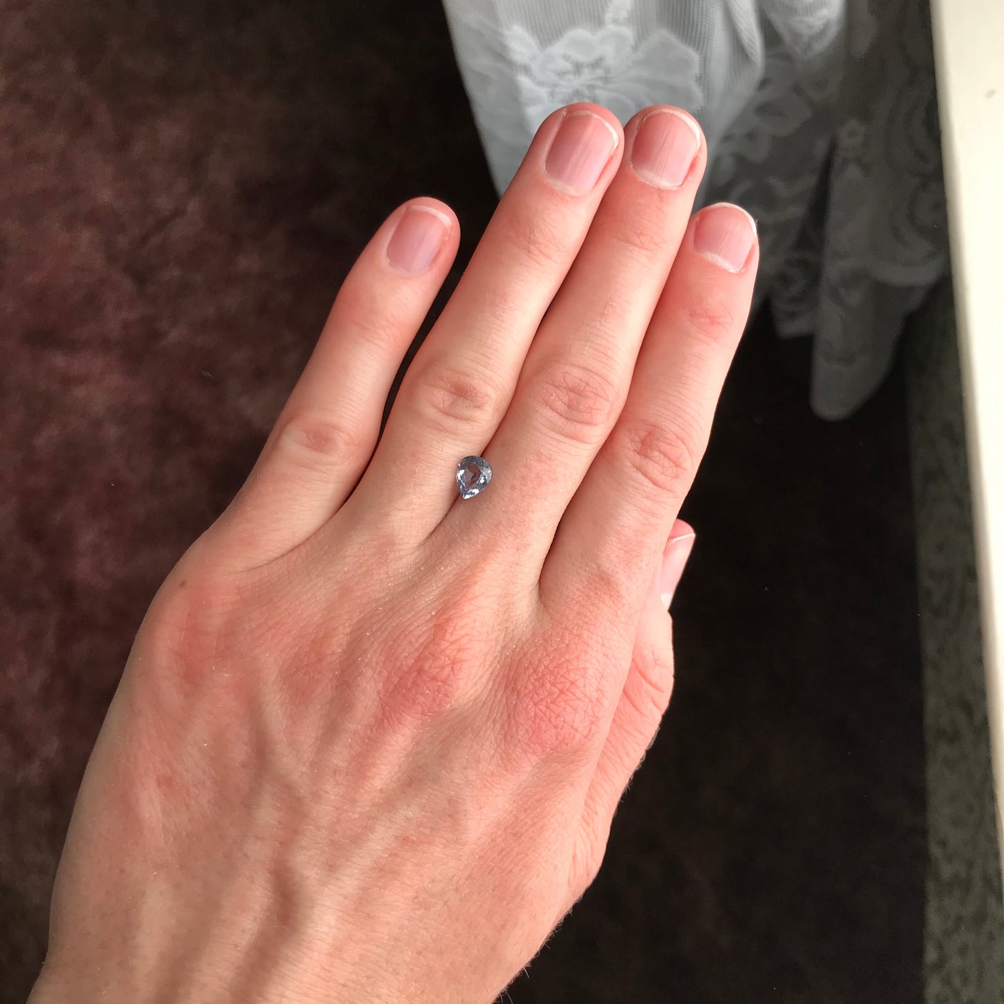 1 Ct Natural Purple Spinel 6.8x5.5mm Pear Cut Loose Faceted Gem Carat Loose Gemstone, Grayish Purple Stone, Flowing Gems, 7x5.5mm Pear