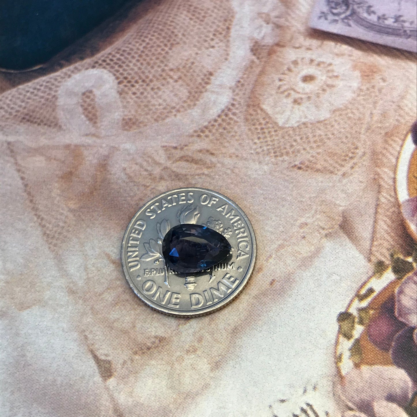 1.49 carat Natural Purple- Greenish Blue Sapphire  8.7x6.2 mm Pear Cut, Faceted Unmounted Gem - Color Change/Shift