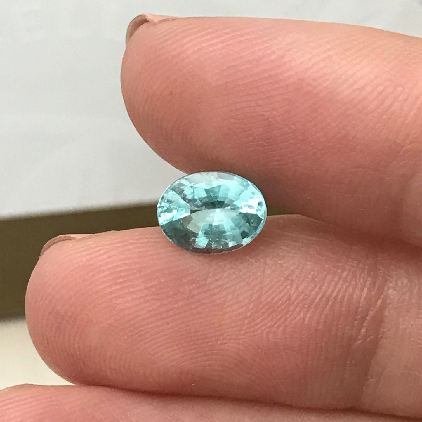 1.52 ct GIA Certified Paraiba Tourmaline 8x6mm, Natural  Copper and Maganese Bearing Blue Green Tourmaline, Clarity Enhanced Tourmaline