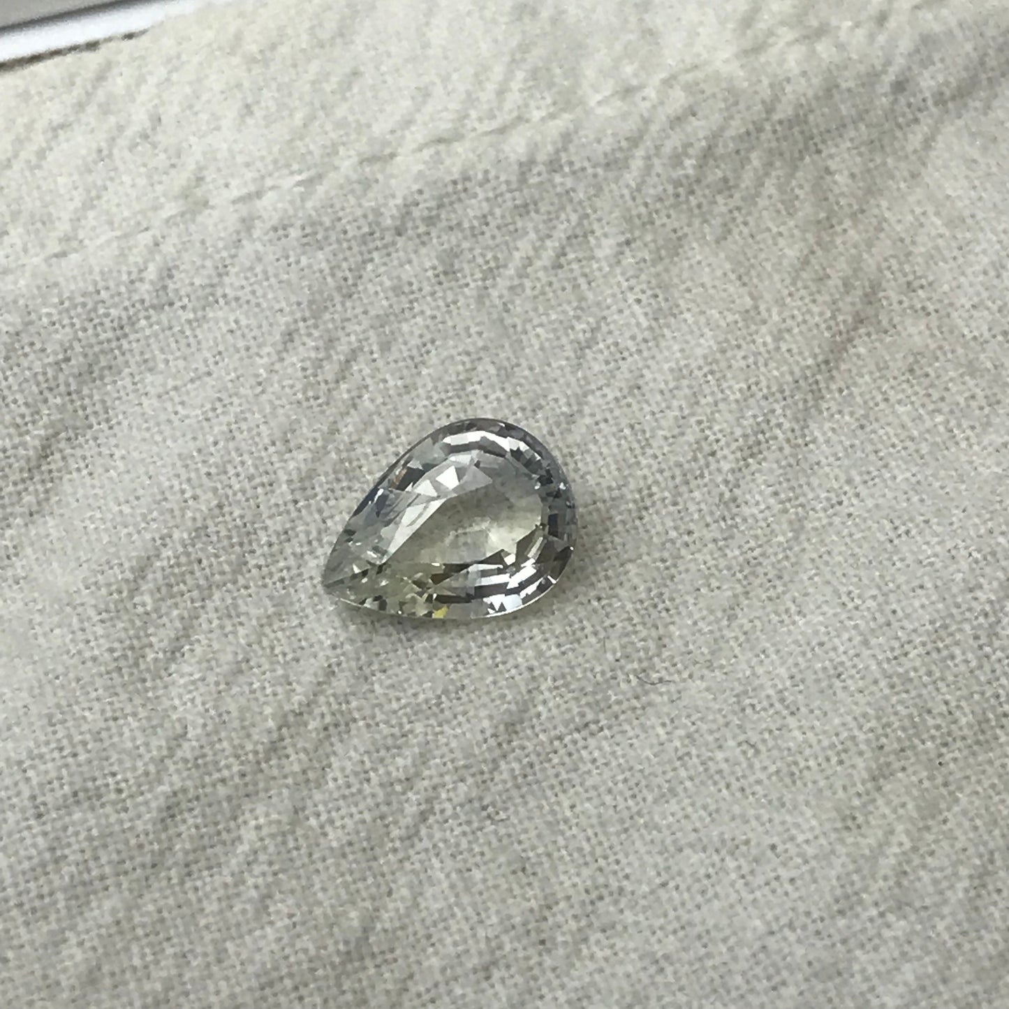 GIA Certified Light Sapphire 2.88 carat 10.5x7.7mm Pear Cut, Faceted Loose Unheated Nearly Colorless Sapphire