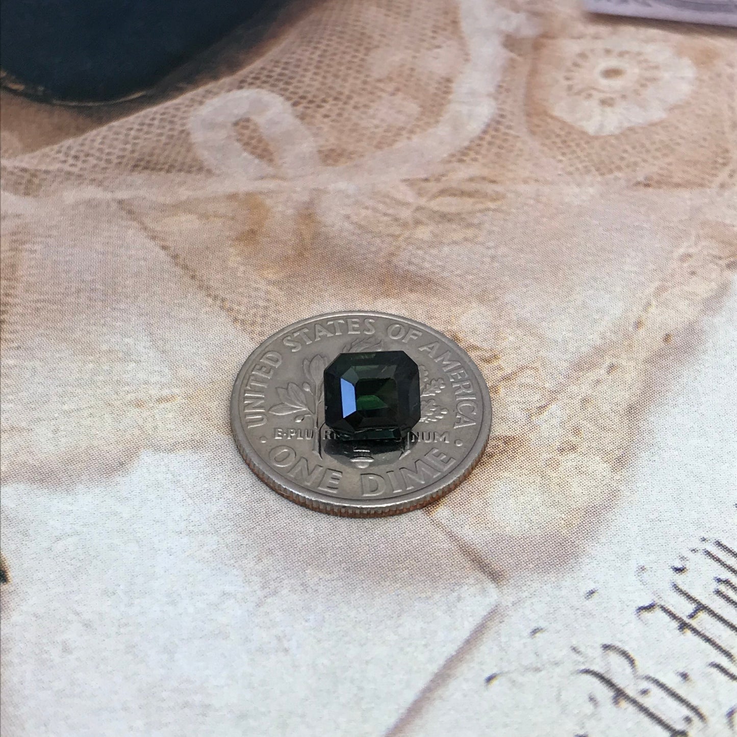 1.66 ct Natural Green Sapphire 6.3x5.7mm Octagon cut, Loose Faceted Gemstone, Bluish Green Sapphire