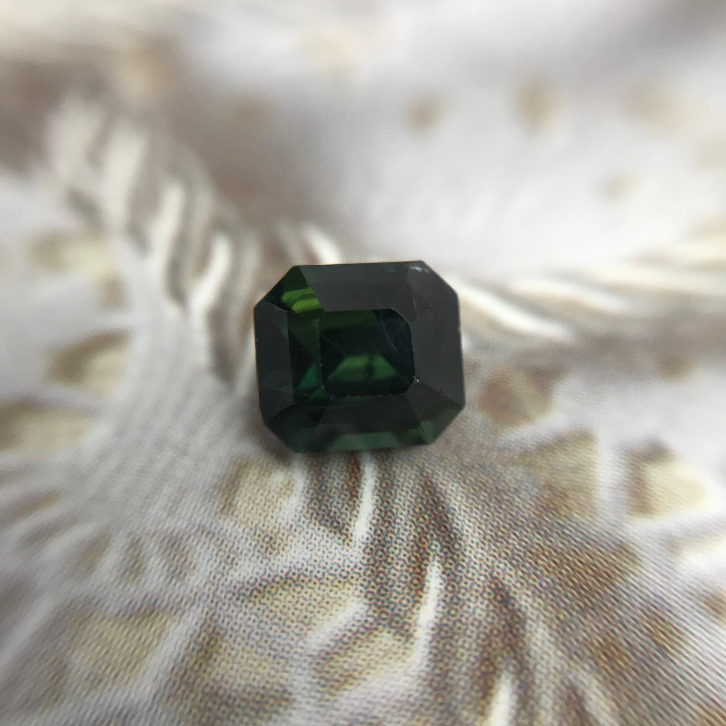1.66 ct Natural Green Sapphire 6.3x5.7mm Octagon cut, Loose Faceted Gemstone, Bluish Green Sapphire