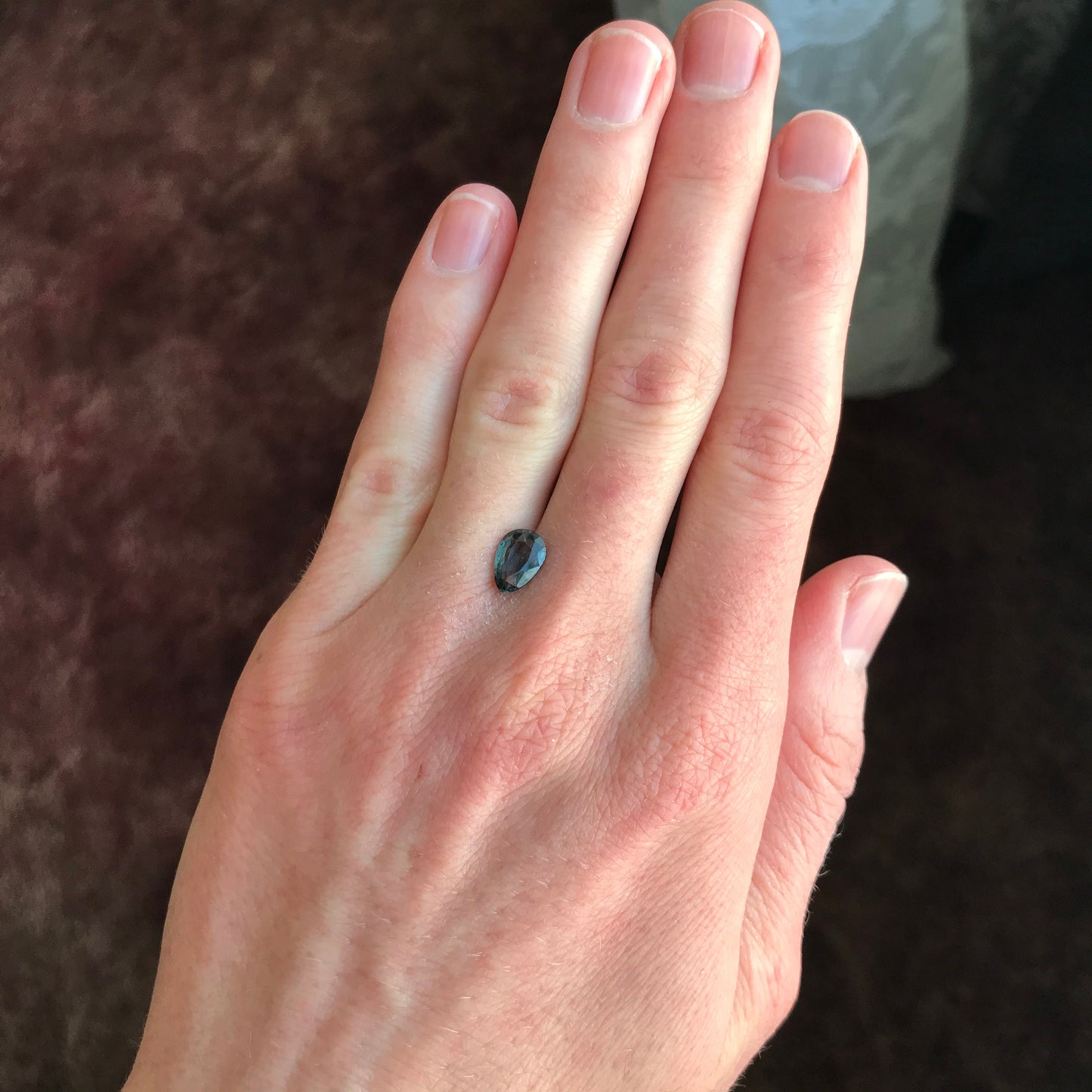 1.49 carat Natural Purple- Greenish Blue Sapphire  8.7x6.2 mm Pear Cut, Faceted Unmounted Gem - Color Change/Shift