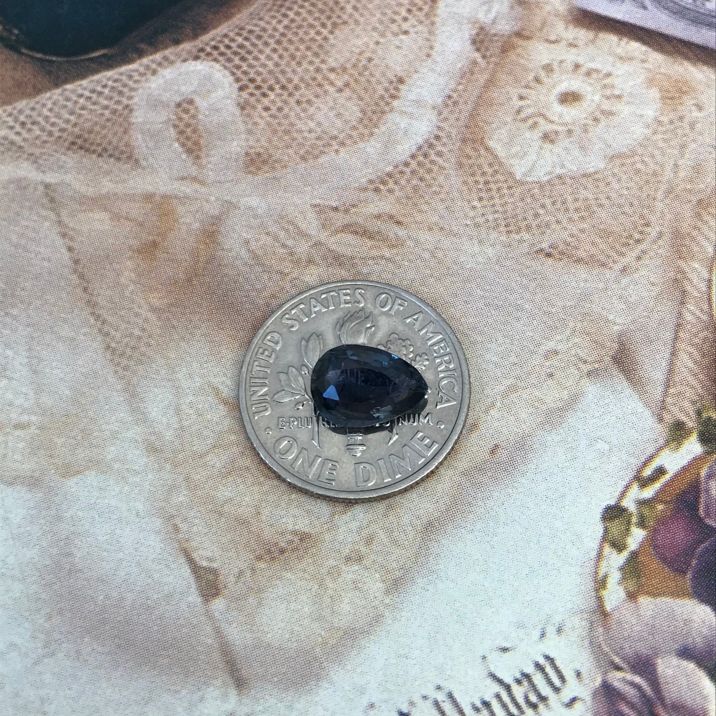 1.49 carat Natural Purple- Greenish Blue Sapphire  8.7x6.2 mm Pear Cut, Faceted Unmounted Gem - Color Change/Shift