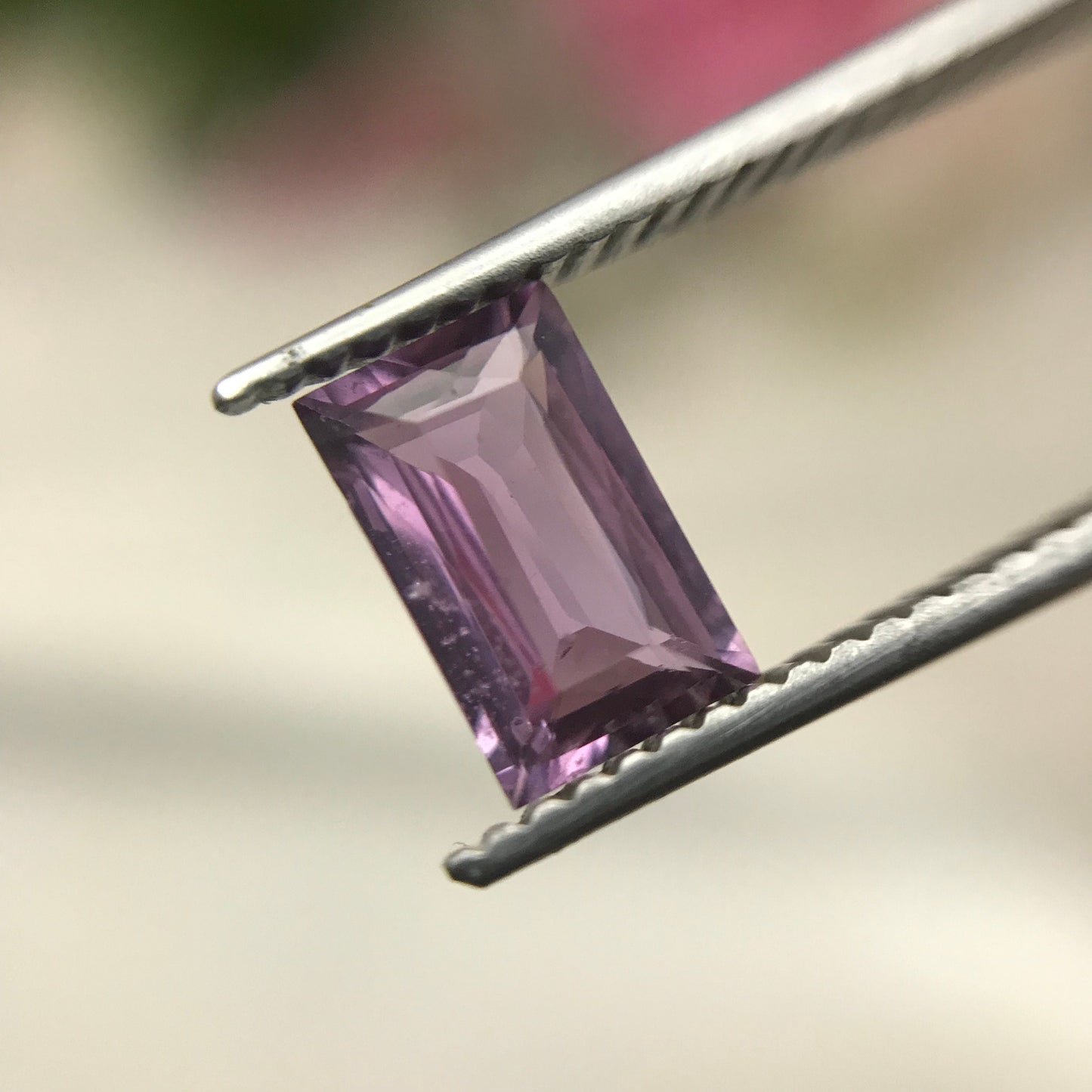 GIA Certified 1 Ct. Natural Purple Sapphire 7.7x4.8mm Rectangle Pinkish Purple Sapphire Loose Faceted