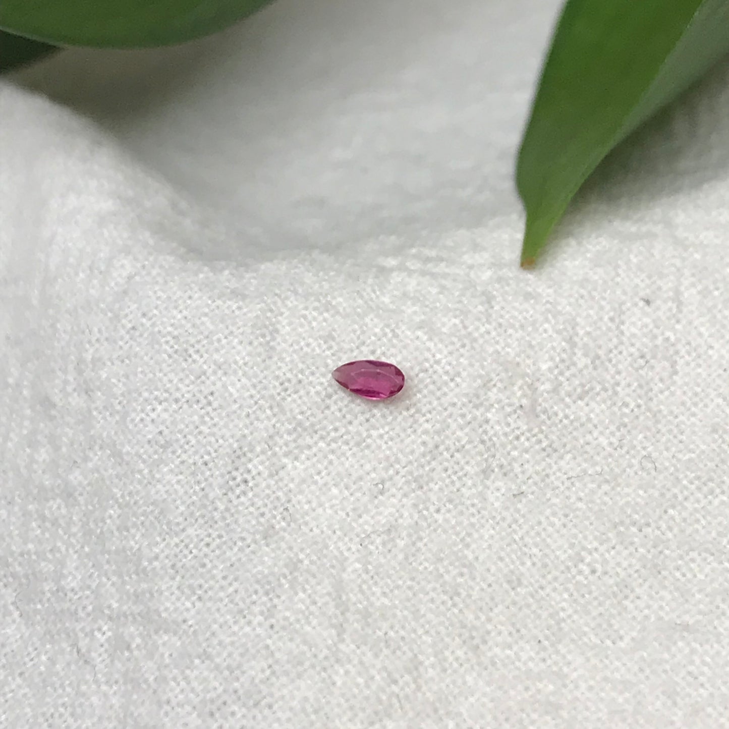 Natural Red Beryl 0.04 Ct. Pear Cut, Utah Red Beryl, VS! Tiny Rare Faceted Bixbite, 3.5x1.8mm
