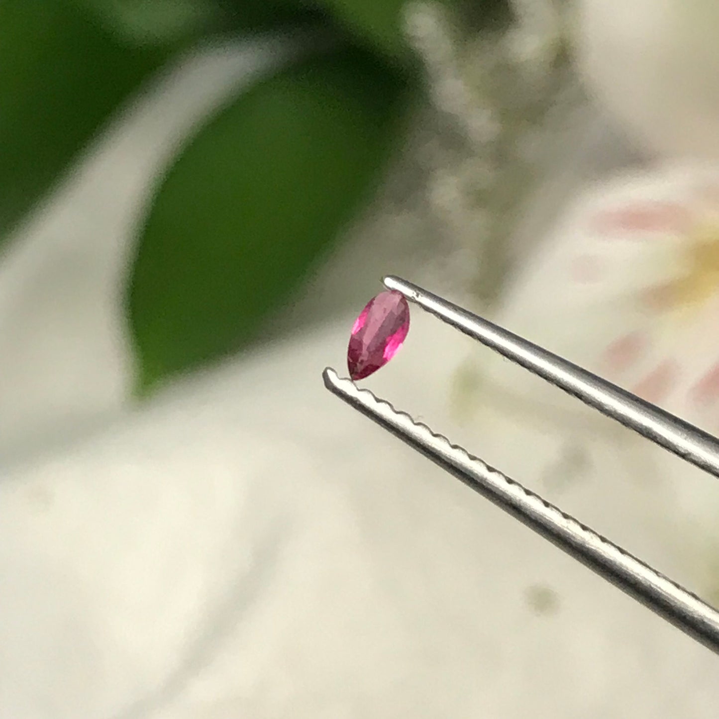 Natural Red Beryl 0.04 Ct. Pear Cut, Utah Red Beryl, VS! Tiny Rare Faceted Bixbite, 3.5x1.8mm