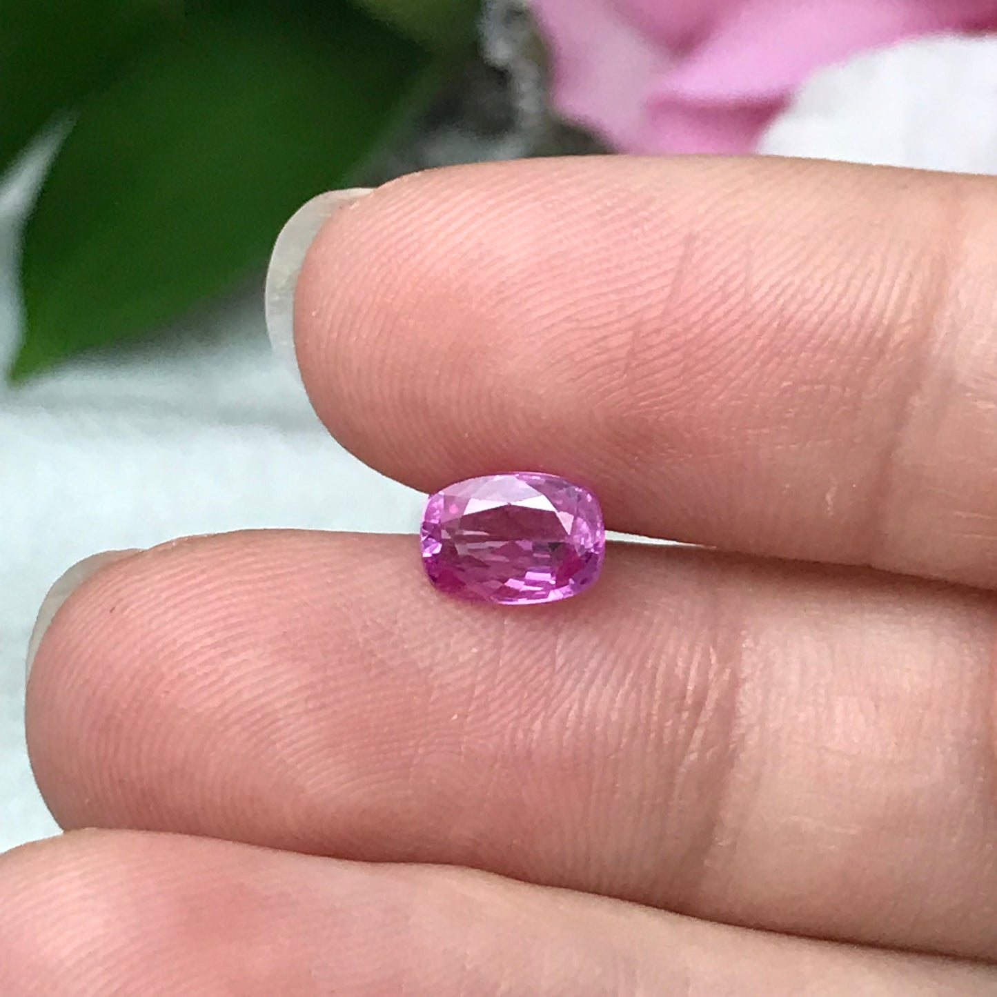 1.19 Ct. GIA Certified Pink Sapphire 7x5mm Cushion Cut, Madagascar Unheated Sapphire