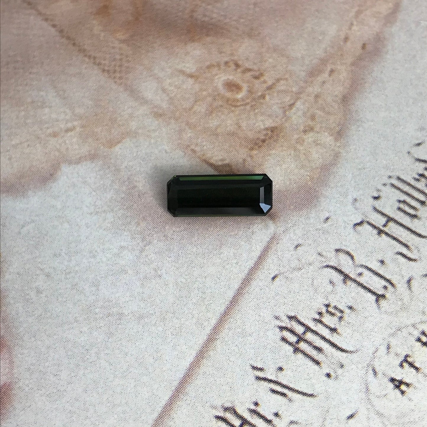 1.74 ct Natural Dark Green Tourmaline 11.5x4.5mm Long Octagon Cut Faceted Loose Unmounted Gem Gemstone Earth Mined Genuine