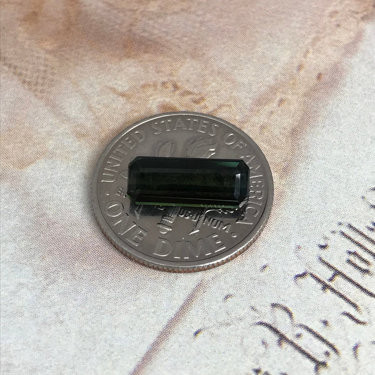 1.74 ct Natural Dark Green Tourmaline 11.5x4.5mm Long Octagon Cut Faceted Loose Unmounted Gem Gemstone Earth Mined Genuine
